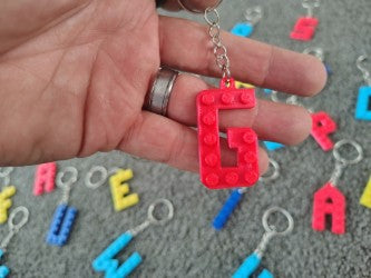 Lego style letter Keychain