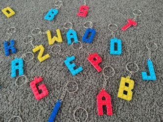 Lego style letter Keychain